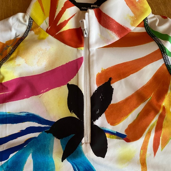 Ralph Lauren RLX  Multicolor Floral Quarter Zip Top Small Active Wear Golf - Picture 3 of 8